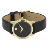 Movado Museum Classic Black Dial Black Leather Strap Watch For Women - 0606877 Buy Now By Movado