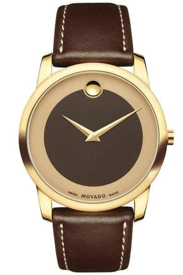 Movado Museum Classic Brown Dial Brown Leather Strap Watch For Men - 0606880 Buy Now By Movado