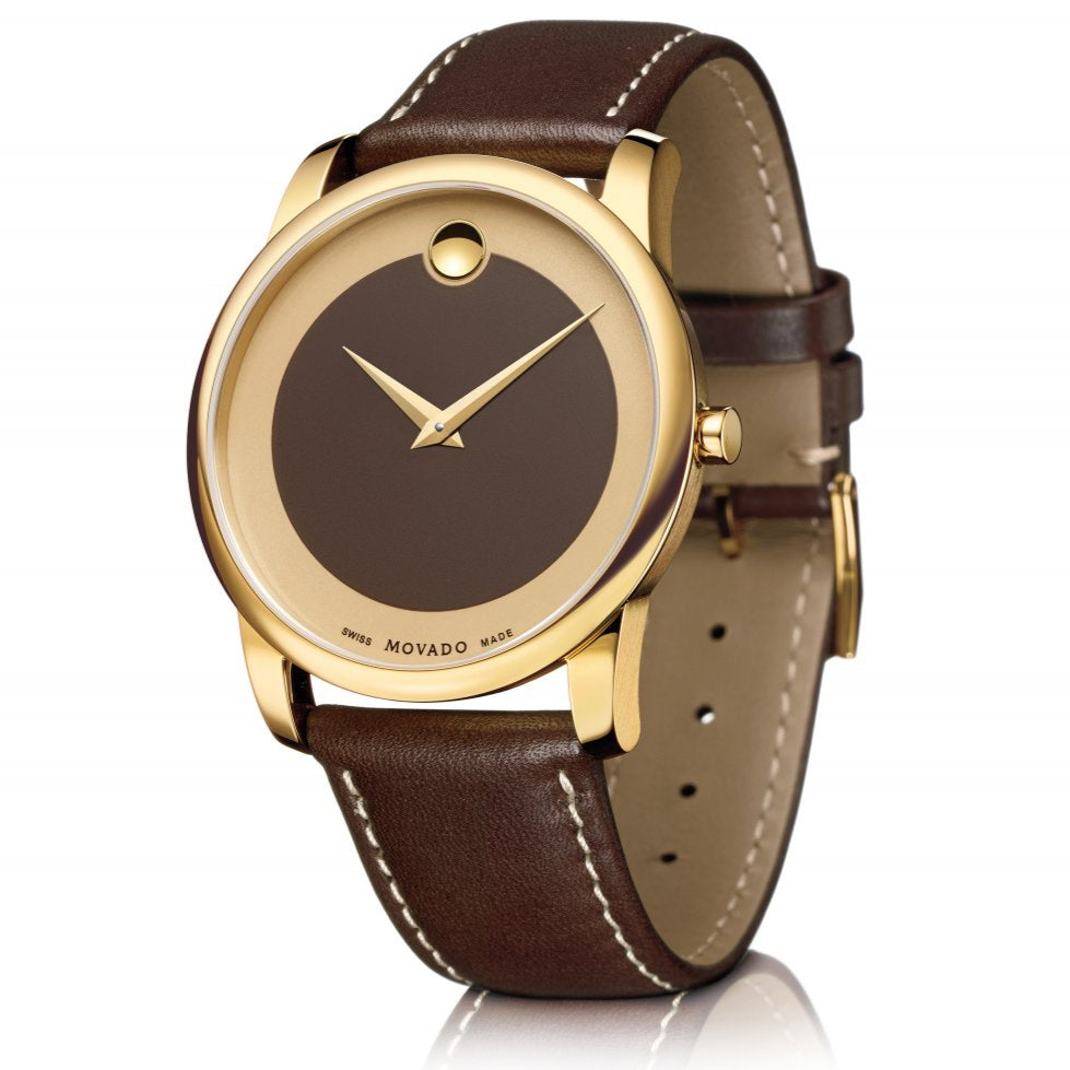 Movado Museum Classic Brown Dial Brown Leather Strap Watch For Men - 0606880 Buy Now By Movado