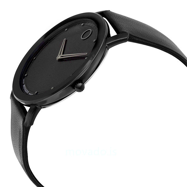 Movado Sapphire Black Dial Black Leather Strap Watch for Men - 606884 Buy Now By Movado