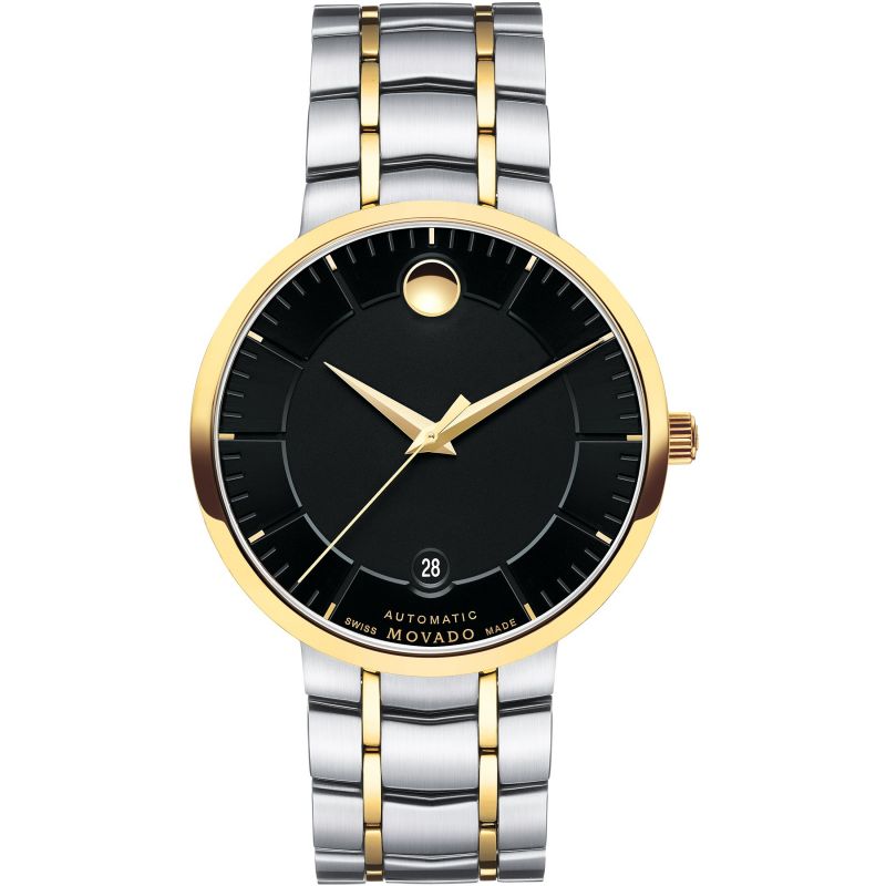 Movado 1881 Automatic Black Dial Two Tone Steel Strap Watch For Men - 0606916 Buy Now By Movado