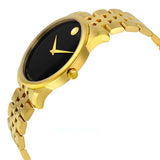 Movado Museum Black Dial Gold Steel Strap Watch For Men - 606997 Buy Now By Movado