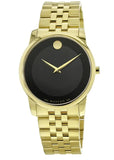 Movado Museum Black Dial Gold Steel Strap Watch For Men - 606997 Buy Now By Movado