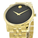 Movado Museum Black Dial Gold Steel Strap Watch For Men - 606997 Buy Now By Movado