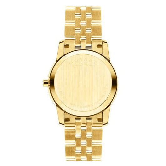 Movado Museum Classic Diamonds Mother of Pearl Dial Gold Steel Strap Watch For Women - 0606998 Buy Now By Movado