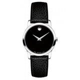 Movado Museum Classic Black Dial Black Leather Strap Watch For Women - 0607015 Buy Now By Movado