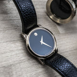 Movado Museum Classic Black Dial Black Leather Strap Watch For Women - 0607016 Buy Now By Movado