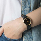 Movado Museum Classic Black Dial Black Leather Strap Watch For Women - 0607016 Buy Now By Movado