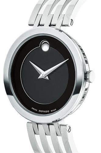 Movado Esperanza 28mm Black Dial Silver Steel Strap Watch For Women - 0607051 Buy Now By Movado