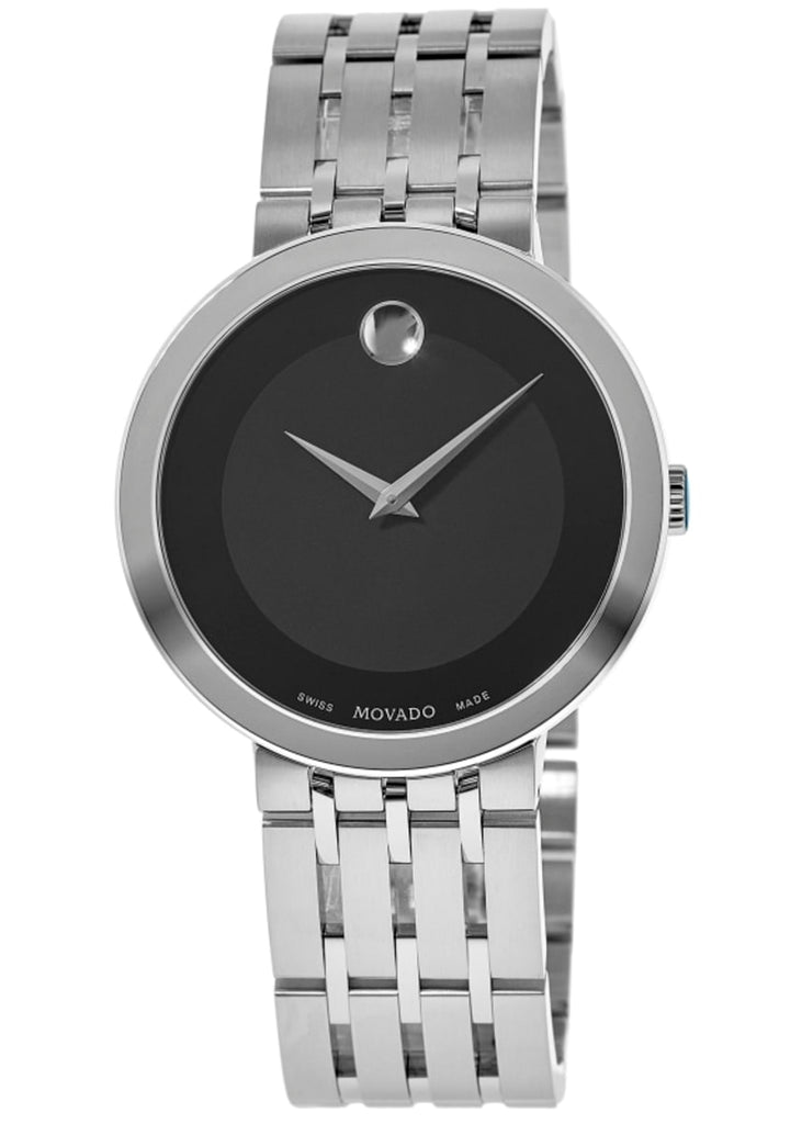 Movado Esperanza 39mm Black Dial Silver Steel Strap Watch For Men - 0607057 Buy Now By Movado