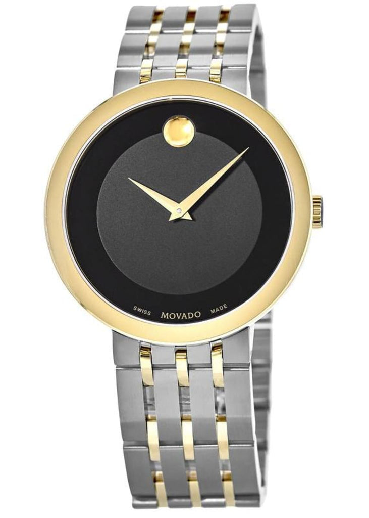 Movado Museum Esperanza Black Dial Two Tone Steel Strap Watch For Men - 0607058 Buy Now By Movado