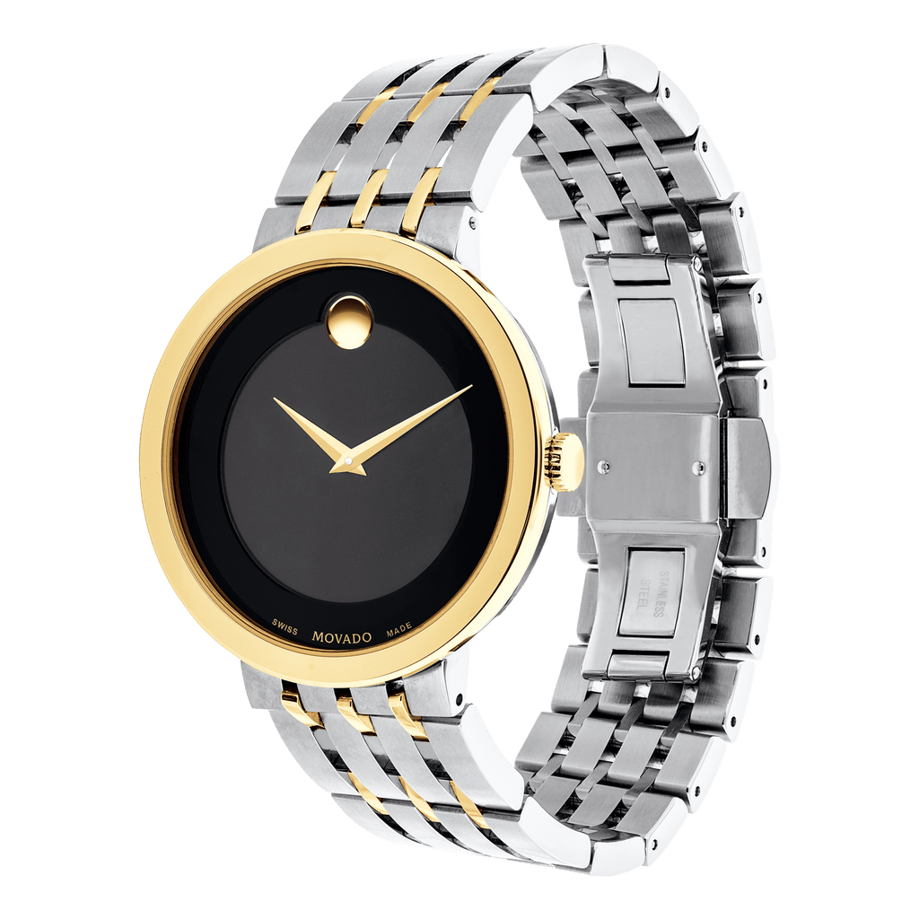 Movado Museum Esperanza Black Dial Two Tone Steel Strap Watch For Men - 0607058 Buy Now By Movado
