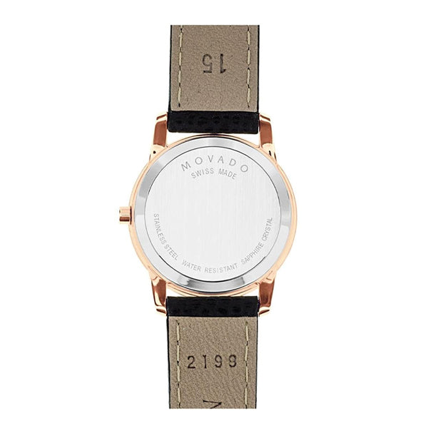 Movado Museum Classic Black Dial Black Leather Strap Watch For Women - 0607015 Buy Now By Movado