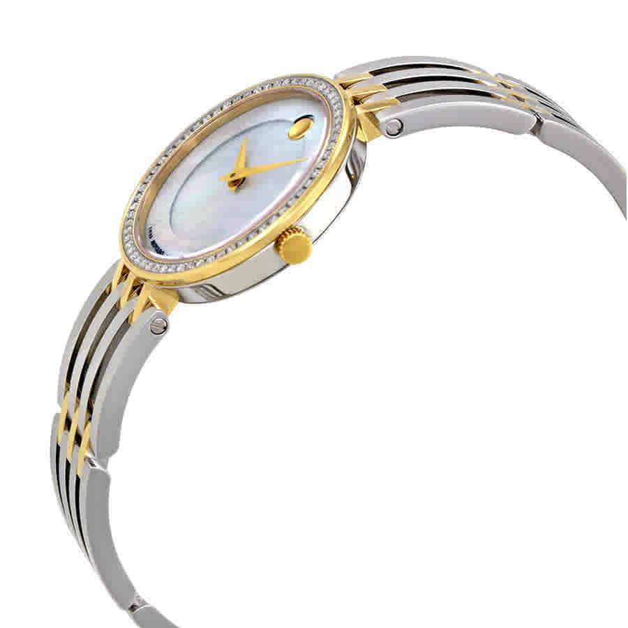 Movado Esperanza Mother of Pearl Dial Two Tone Steel Strap Watch For Women - 0607085 Buy Now By Movado