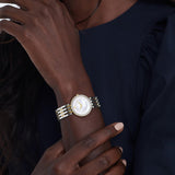 Movado Esperanza Mother of Pearl Dial Two Tone Steel Strap Watch For Women - 0607085 Buy Now By Movado