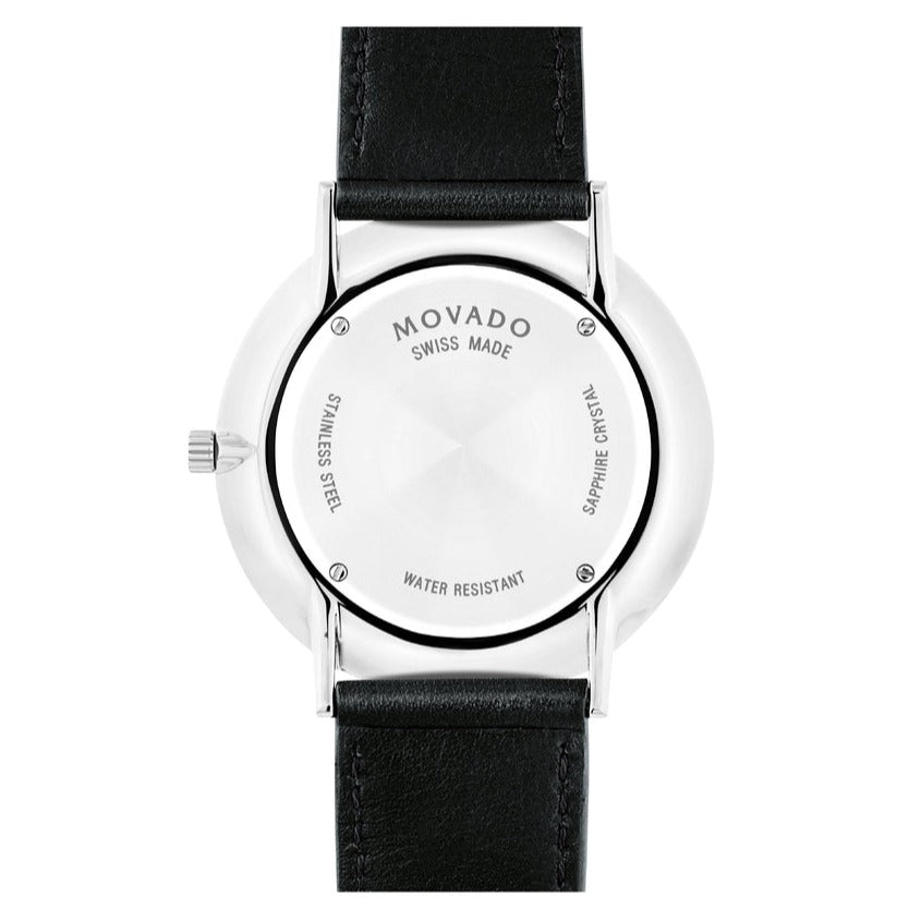 Movado Ultra Slim Black Dial Black Leather Strap Watch For Men - 0607086 Buy Now By Movado