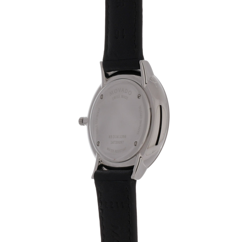 Movado Ultra Slim Black Dial Black Leather Strap Watch For Women - 0607090 Buy Now By Movado