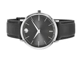 Movado Ultra Slim Black Dial Black Leather Strap Watch For Women - 0607090 Buy Now By Movado