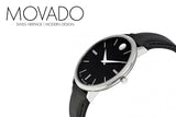 Movado Ultra Slim Black Dial Black Leather Strap Watch For Women - 0607090 Buy Now By Movado
