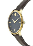 Movado Ultra Slim Blue Dial Brown Leather Strap Watch For Women - 0607092 Buy Now By Movado