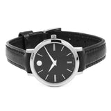 Movado Ultra Slim Black Dial Black Leather Strap Watch For Women - 0607094 Buy Now By Movado