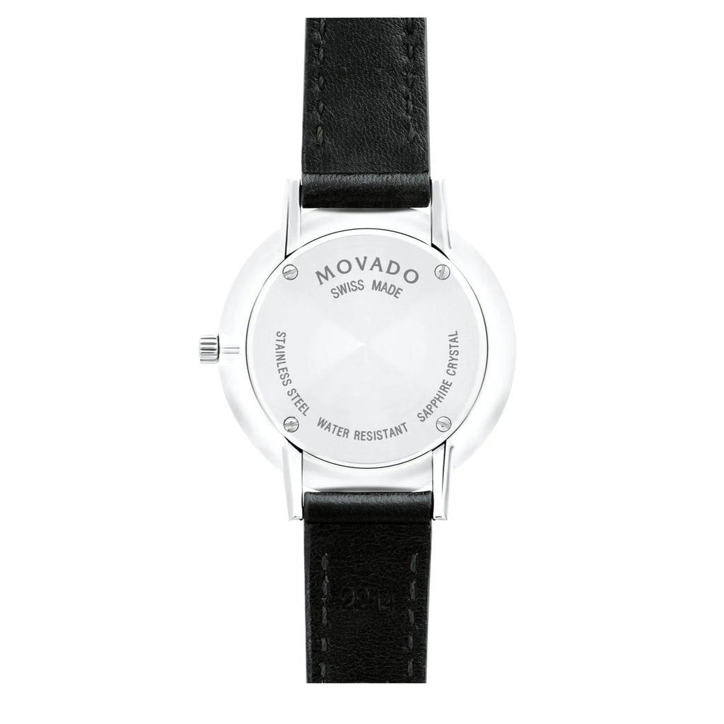 Movado Ultra Slim Black Dial Black Leather Strap Watch For Women - 0607094 Buy Now By Movado