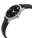 Movado Ultra Slim Black Dial Black Leather Strap Watch For Women - 0607094 Buy Now By Movado