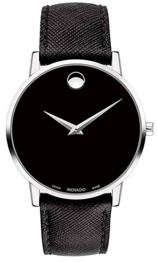 Movado Museum Classic Black Dial Black Leather Strap Watch for Men - 0607194 Buy Now By Movado