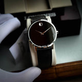 Movado Museum Classic Black Dial Black Leather Strap Watch for Men - 0607194 Buy Now By Movado