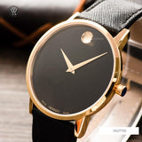 Movado Museum Classic Black Dial Black Leather Strap Watch for Men - 0607196 Buy Now By Movado