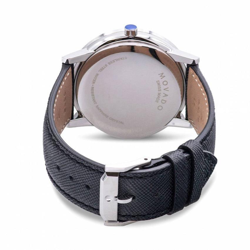 Movado Museum Classic Blue Dial Black Leather Strap Watch for Men - 0607197 Buy Now By Movado