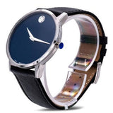 Movado Museum Classic Blue Dial Black Leather Strap Watch for Men - 0607197 Buy Now By Movado