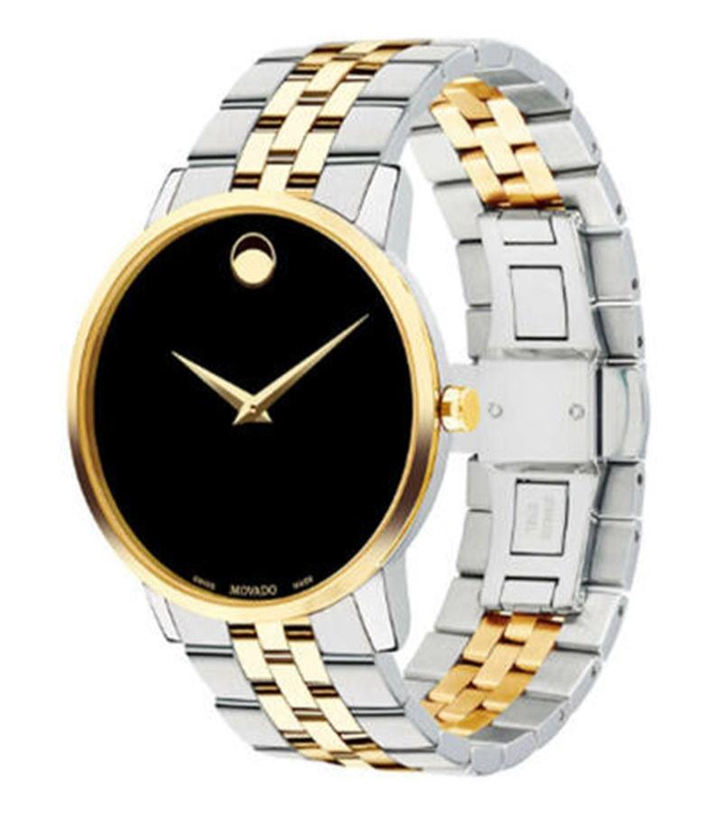 Movado Museum Classic Black Dial Two Tone Steel Strap Watch for Men - 0607200 Buy Now By Movado