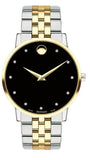 Movado Museum Classic Diamonds Black Dial Two Tone Steel Strap Watch for Men - 0607202 Buy Now By Movado
