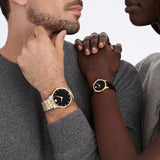 Movado Museum Classic Diamonds Black Dial Two Tone Steel Strap Watch for Men - 0607202 Buy Now By Movado