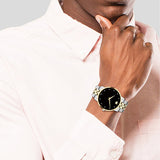 Movado Museum Classic Diamonds Black Dial Two Tone Steel Strap Watch for Men - 0607202 Buy Now By Movado