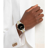 Movado Museum Classic Diamonds Black Dial Two Tone Steel Strap Watch for Men - 0607202 Buy Now By Movado