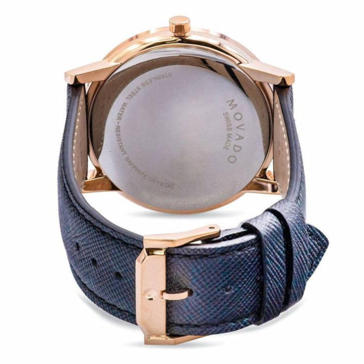 Movado Museum Sport Blue Dial Black Leather Strap Watch for Men - 0607266 Buy Now By Movado