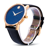 Movado Museum Sport Blue Dial Black Leather Strap Watch for Men - 0607266 Buy Now By Movado