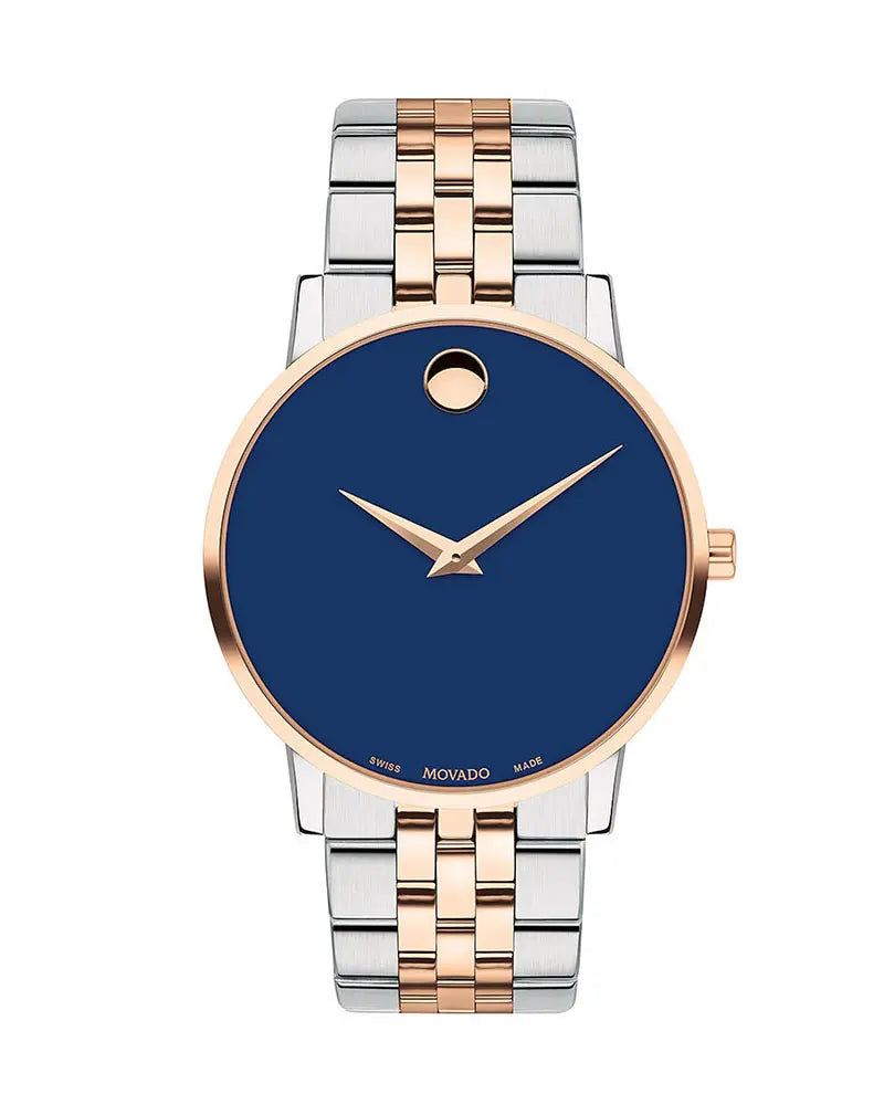 Movado Museum Classic Blue Dial Two Tone Steel Strap Watch for Men - 0607267 Buy Now By Movado
