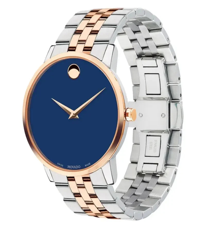 Movado Museum Classic Blue Dial Two Tone Steel Strap Watch for Men - 0607267 Buy Now By Movado