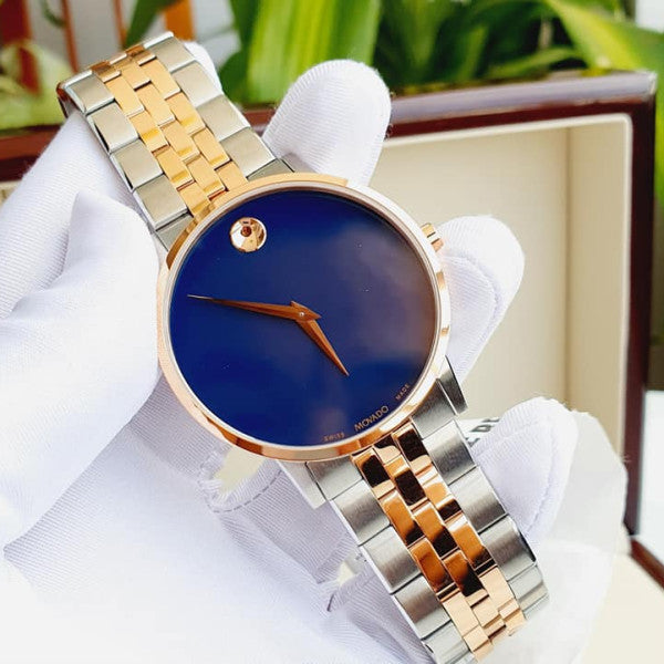 Movado Museum Classic Blue Dial Two Tone Steel Strap Watch for Men - 0607267 Buy Now By Movado