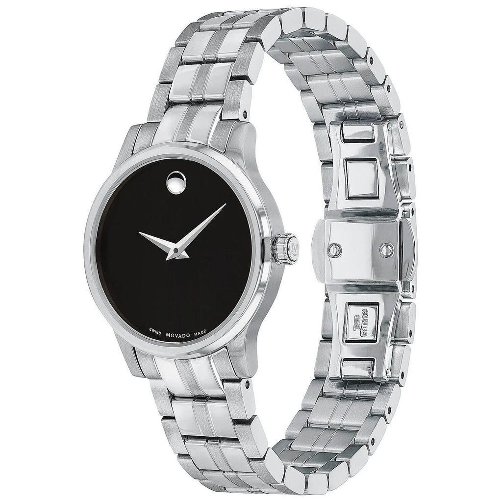 Movado Veturi Quartz Black Dial Silver Steel Strap Watch for Women - 0606338 Buy Now By Movado
