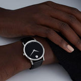 Movado Museum Black Dial Black Leather Strap Watch For Men - 2100002 Buy Now By Movado