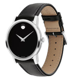 Movado Museum Black Dial Black Leather Strap Watch For Men - 2100002 Buy Now By Movado