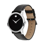 Movado Museum Black Dial Black Leather Strap Watch For Men - 2100002 Buy Now By Movado