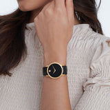 Movado Museum Black Dial Black Leather Strap Watch For Women - 2100006 Buy Now By Movado