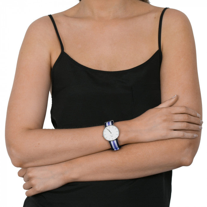 Daniel Wellington Classic Trinity White Dial Three Tone Nylon Strap Watch For Women - 0609DW Buy Now By Daniel Wellington