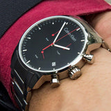 Calvin Klein City Chronograph Black Dial Silver Steel Strap Watch for Men - K2G27141 Buy Now By Calvin Klein