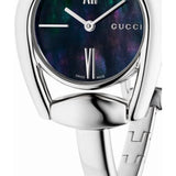 Gucci Horsebit Collection Mother of Pearl Black Dial Silver Steel Strap Watch For Women - YA139503 Buy Now By Gucci